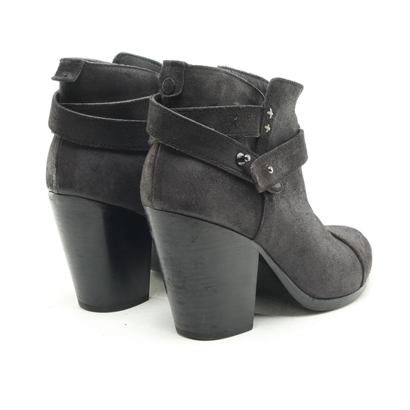 Rag & Bone Harrow Suede Leather Ankle Boots Booties Women EU 38 Black - Picture 10 of 14